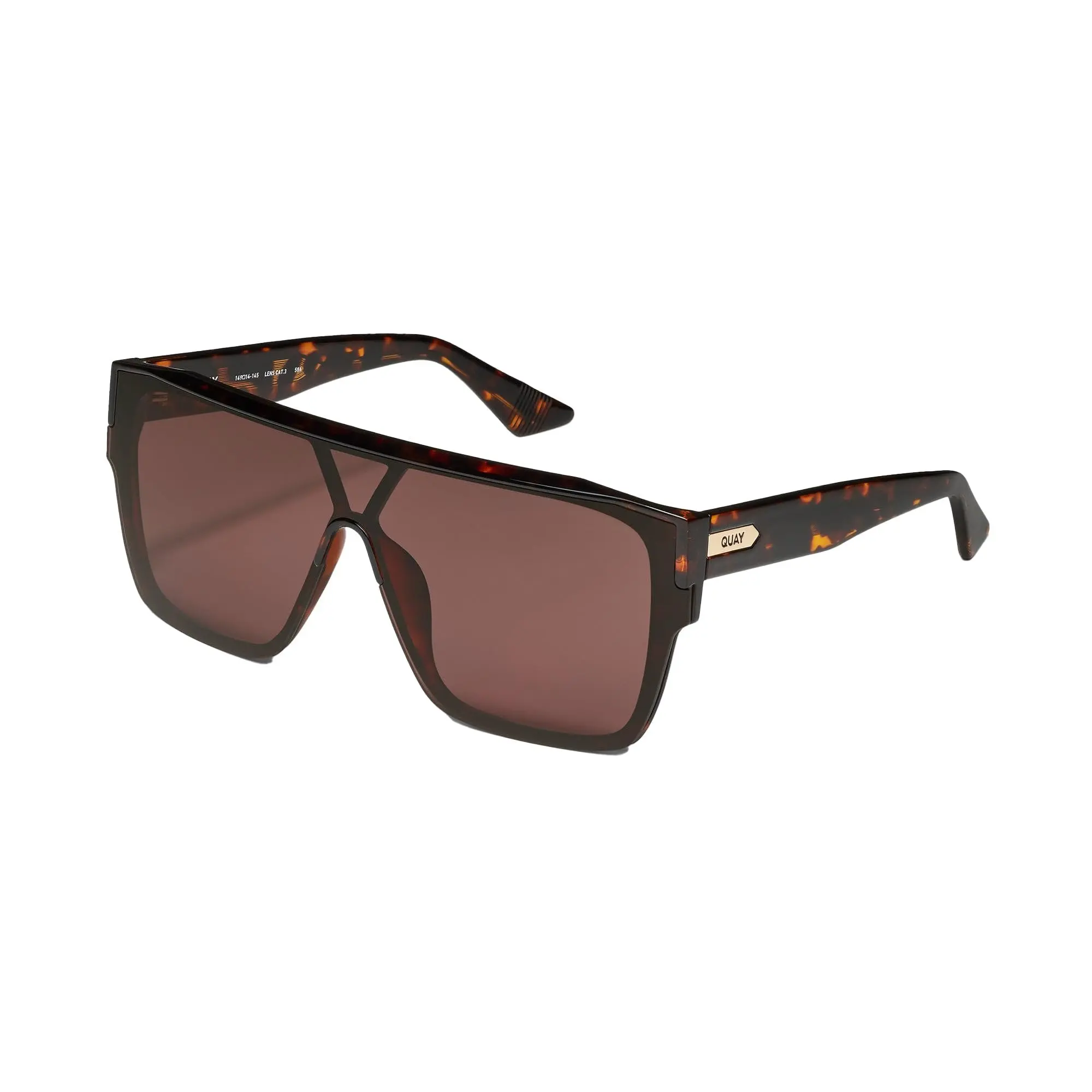 QUAY AUSTRALIA Tempo Women's Shield Sunglasses, Rimless Flat-Top Fashion Eyewear with UV Protection, Polarized Lenses, Sun Glasses Eyewear, Trendy Styling Sunglasses, Fashionable Sunglasses