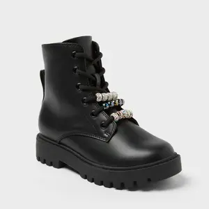 Art Class Kids' Bronx Lace-Up Combat Boots with Side Zipper