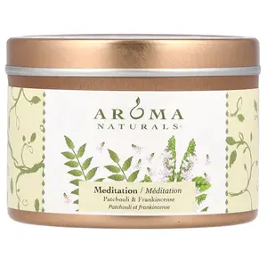Aroma Naturals Soy VegePure®, Small Soy To Go Tin Candle, Patchouli & Frankincense, 2.8 oz (79.38 g)