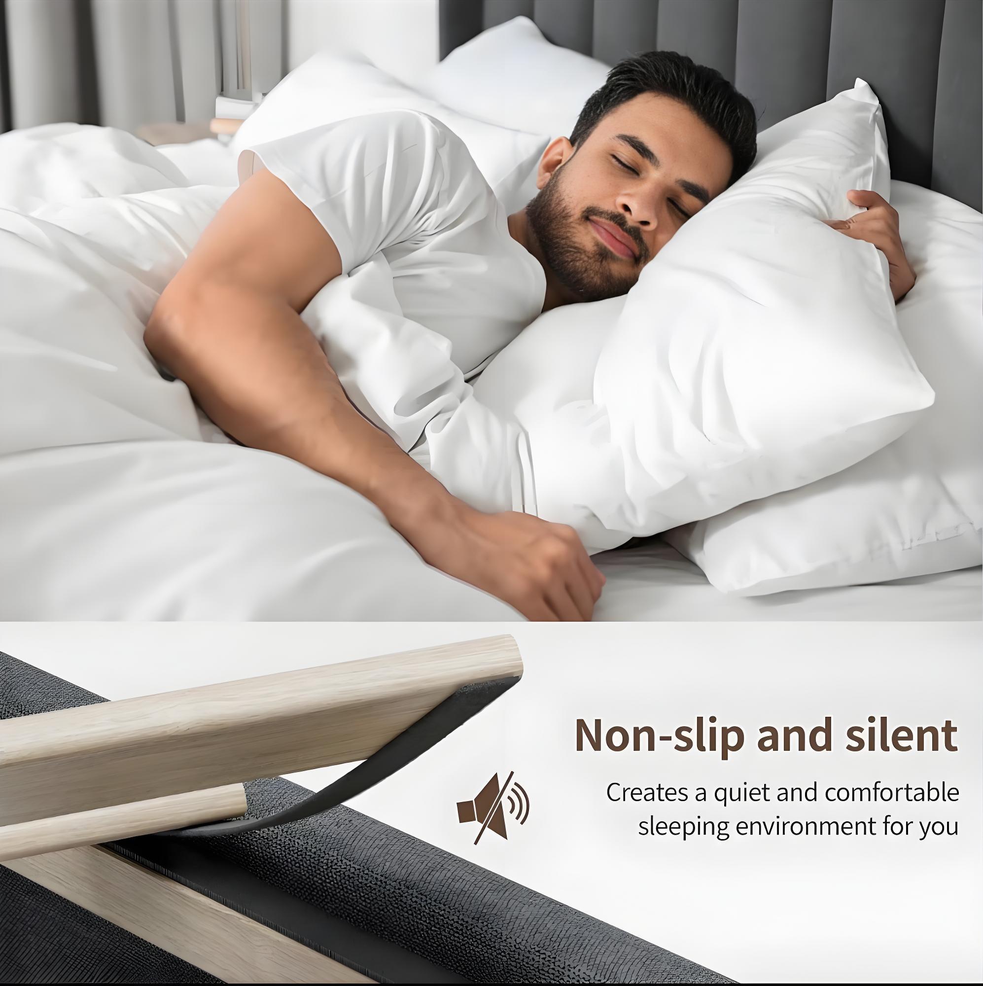 TryLazy Upholstered Flatform Bed Frame with 4 Storage Drawers No MATTRESS Queen Size Wood Slats Holds 900lbs No Noise Rivet Design USB Socket White