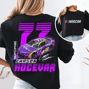 [Graphic T-Shirt] 100% Cotton - Official Carson Hocevar # 77 Fan Shirt  2026 NASCAR Racing Gear - Unisex Cotton Tee