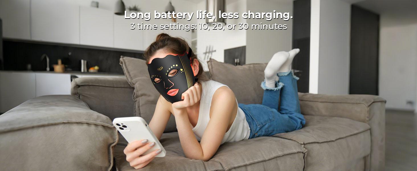 AIUO Upgraded 7-Color LED Light Therapy Mask Wireless Rechargeable Facial Care Device Red Light Multi-Mode Skincare Daily Beauty Routine Gift for Women Valentine's Day Gift