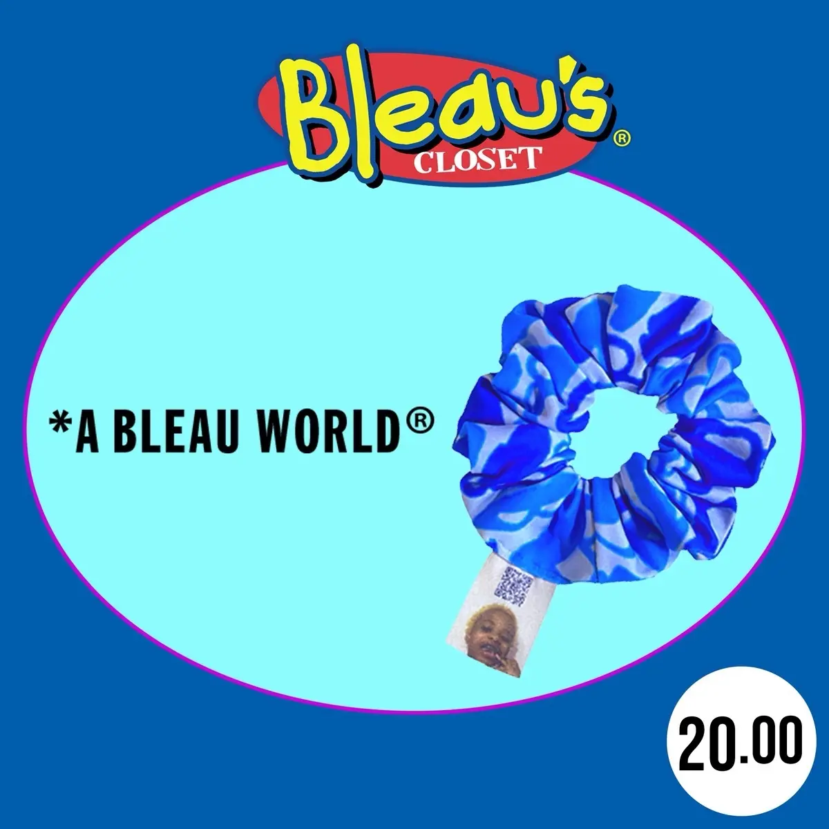 Blue B Camo Scrunchie