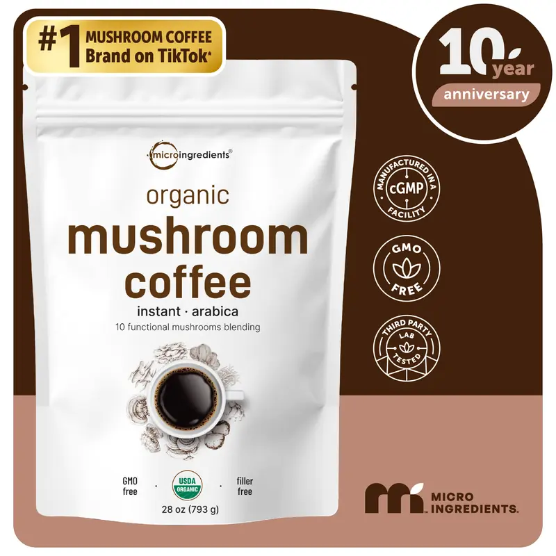 Micro Ingredients Organic Instant 10 in 1 Mushroom Coffee Powder