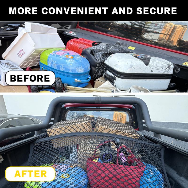 Highly Elastic Cargo Net, Simple Truck Bed Cargo Mesh Organizer, Ideal for ATV, SUV, UTV, Truck and Boat Use Furniture Camping Gear Compact Storage Stretchable Highly Elastic Cargo Net, Simple Truck Bed Cargo Mesh Organizer, Ideal for ATV, SUV, UTV, Truck and Boat Use Furniture Camping Gear Compact Storage Stretchable