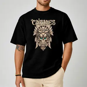 Caifanes Jaguar Skull Headdress Comfort Color Letter Printed Tee Ring-Spun Cotton Soft-Washed T-Shirt Trendy Tops Perfect Gift