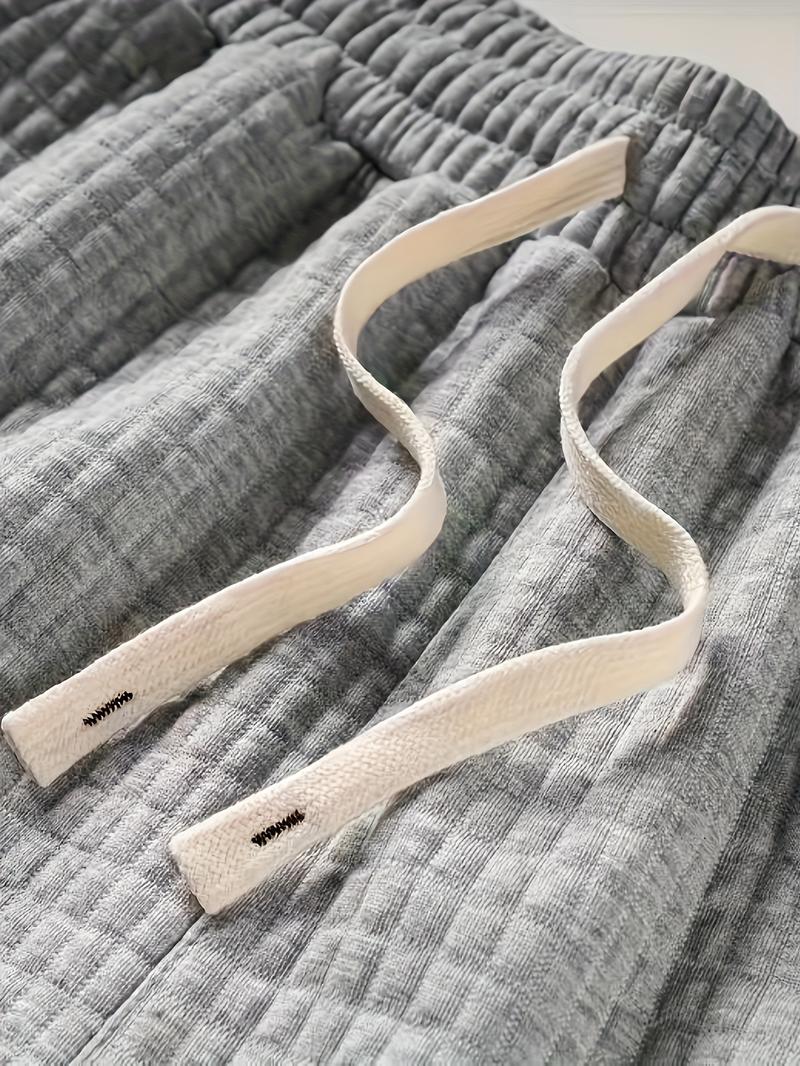 Plus Size Men's Waffle Knit Shorts - Elastic Drawstring Waist Casual Summer Shorts with Stretch, Breathable Soft Fabric, Solid Color Versatile Plus Size Men's Shorts Gray Mens Tropical Plus Size Men's Waffle Knit Shorts - Elastic Drawstring Waist Casual Summer Shorts with Stretch, Breathable Soft Fabric, Solid Color Versatile Plus Size Men's Shorts Gray Mens Tropical