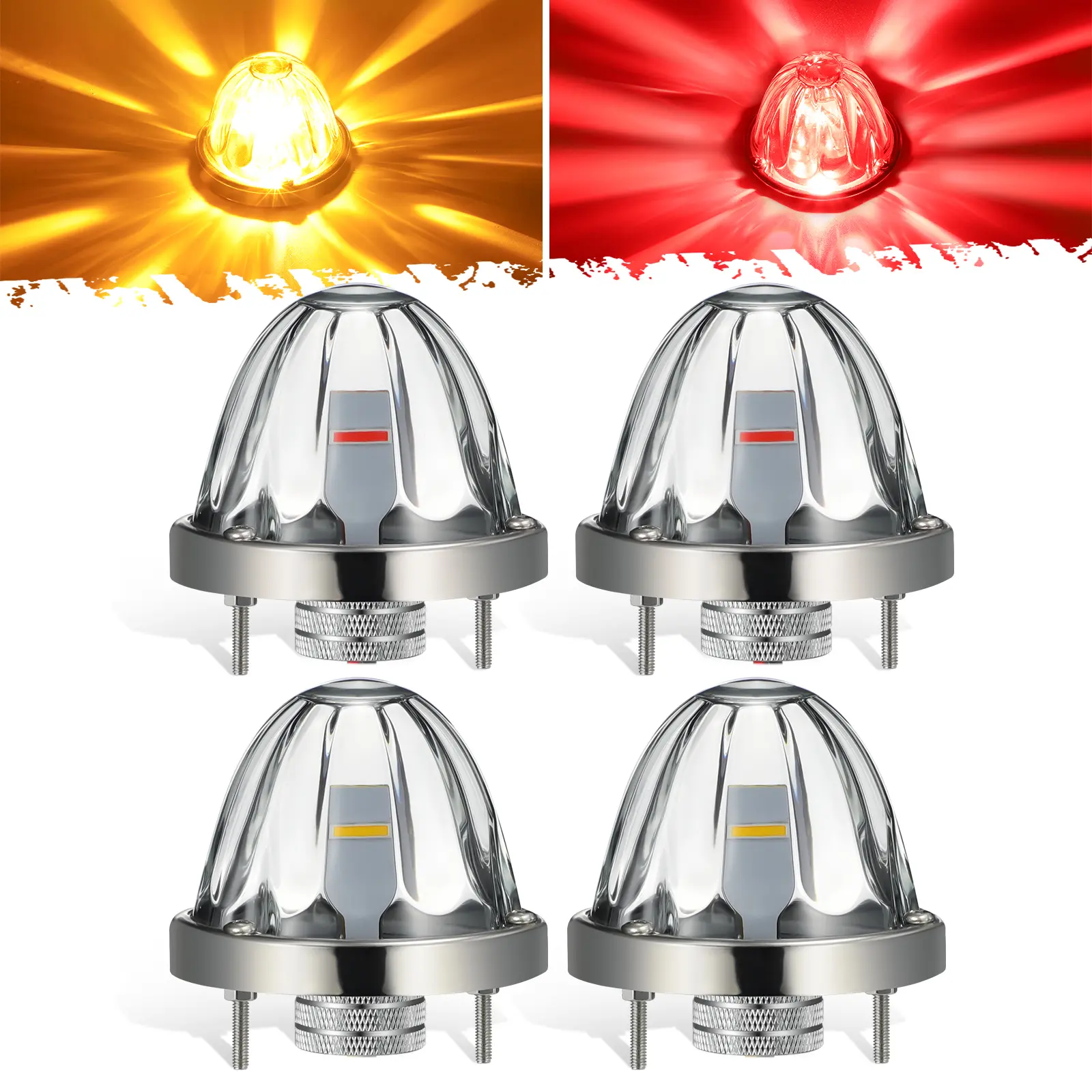Partsam Dual Color Amber to Red LED Glass Watermelon Lights