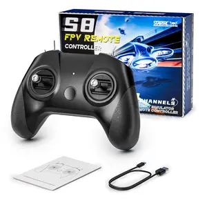 STARDRONE S8 RC Flight Simulator Controller- 8 Channels FPV Drone Games Remote Controller Support Popular System&Platform- Ideal for Beginner Pilots Professional Training Experience(Mode 2) (Black)