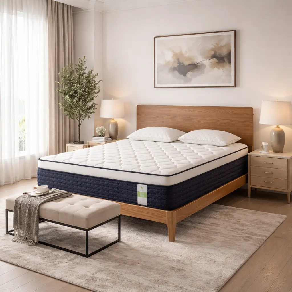 12Q Queen Size Mattress, CertiPUR-US Certified, Ergonomic Anti-Bacterial Supportive Memory Foam Hybrid, Medium Firm By YANTAN