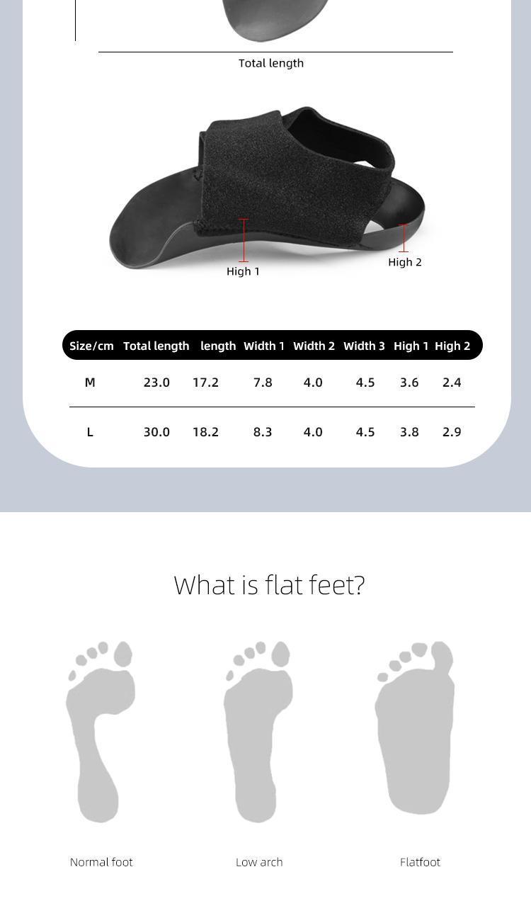 ‌Arch Support Insoles with Ankle Sleeves for Flat Feet Pain Relief Orthotic Footbed for All-Day Comfort Walking Running Black Footwear