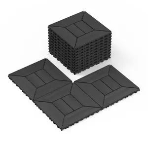 44 Pieces Dark Gray Deck Tiles, DIY Interlocking Deck Floor Tiles, 12 x 12 inchesIndoor and Outdoor Floor Tiles, Easy to Install Patio Tiles, Suitable for Poolside Balcony, Backyard, 44 sqft