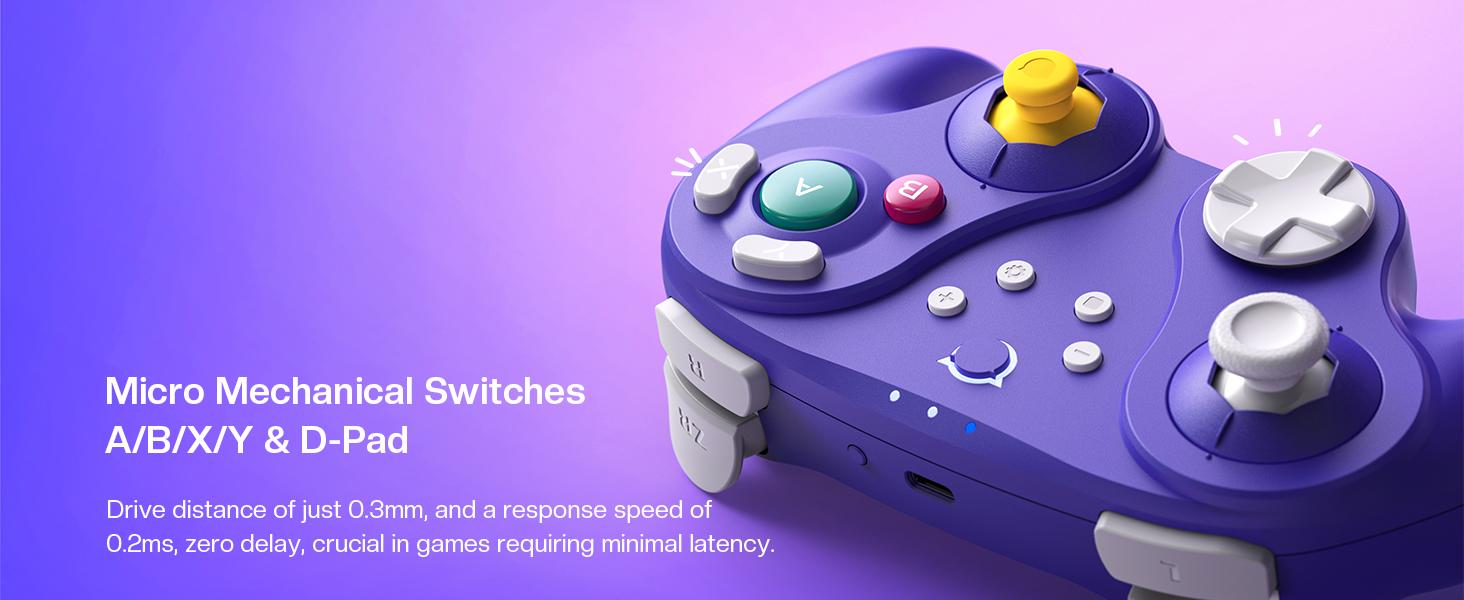 NYXI Warrior Purple Bluetooth Controller for Switch/Switch2/Phone/PC/Wii – 10H Battery, HD Rumble & Back Paddles, Perfect Gift for Gamers Console Adjustable Joystick Mechanical Micro Rechargeable Turbo Wired