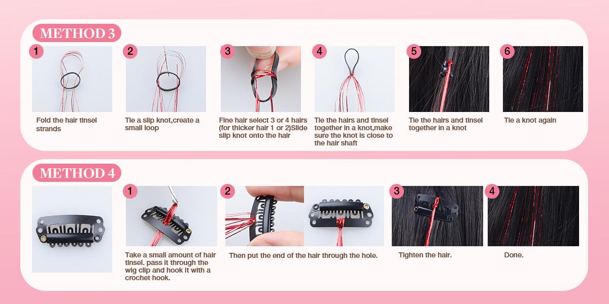 16 Colors Tinsel Hair Extensions , Fairy Hair Tinsel for Women & Girls Easy Apply Hair Highlights for Birthday Christmas New Year Party