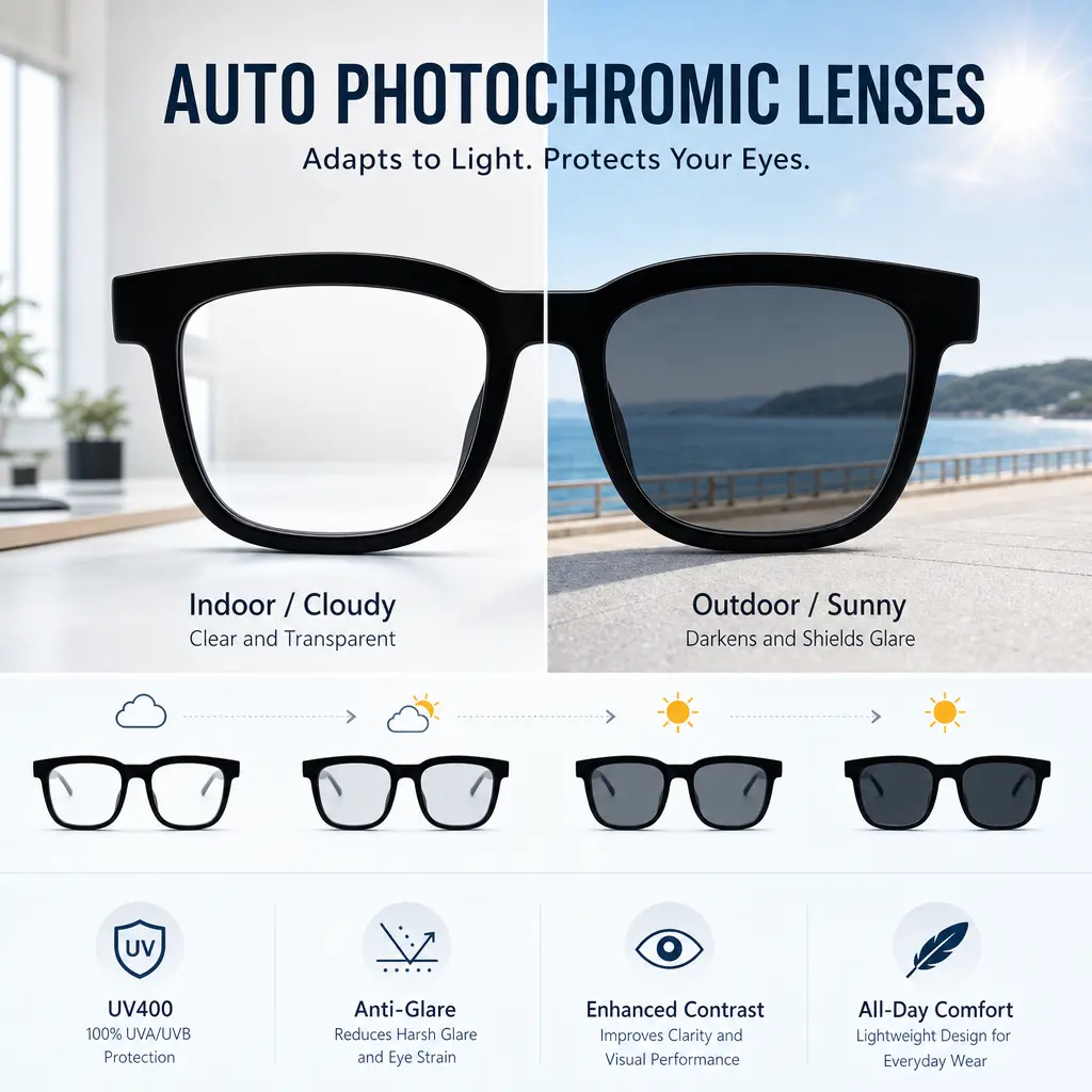 AI Voice Assistant Smart Glasses, Real-Time Translator & Bluetooth Audio, TR90 Touch Control Eyewear, Black & Photochromic Sunglasses