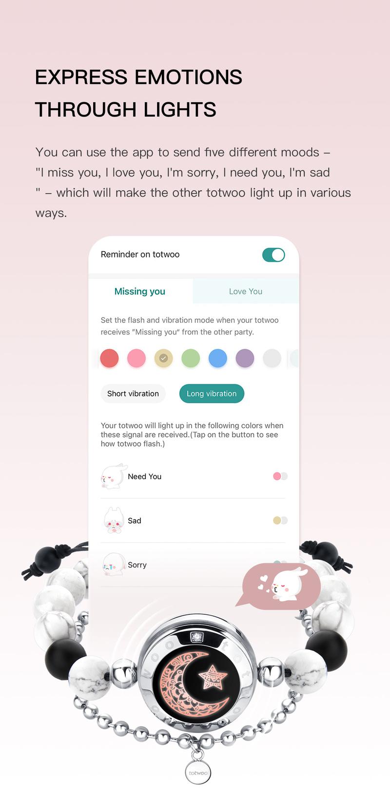 totwoo Long Distance Touch Bracelets, Meaningful Gift For Mom&Daughter or Bestie or Friends Anniversary Birthday