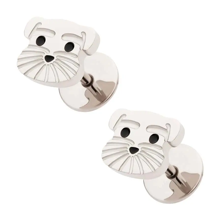 ComfyEarrings Stainless Dog Earrings – Secure Screw-On Flat Backs for Sensitive Ears, 316L Surgical-Grade Stainless Steel