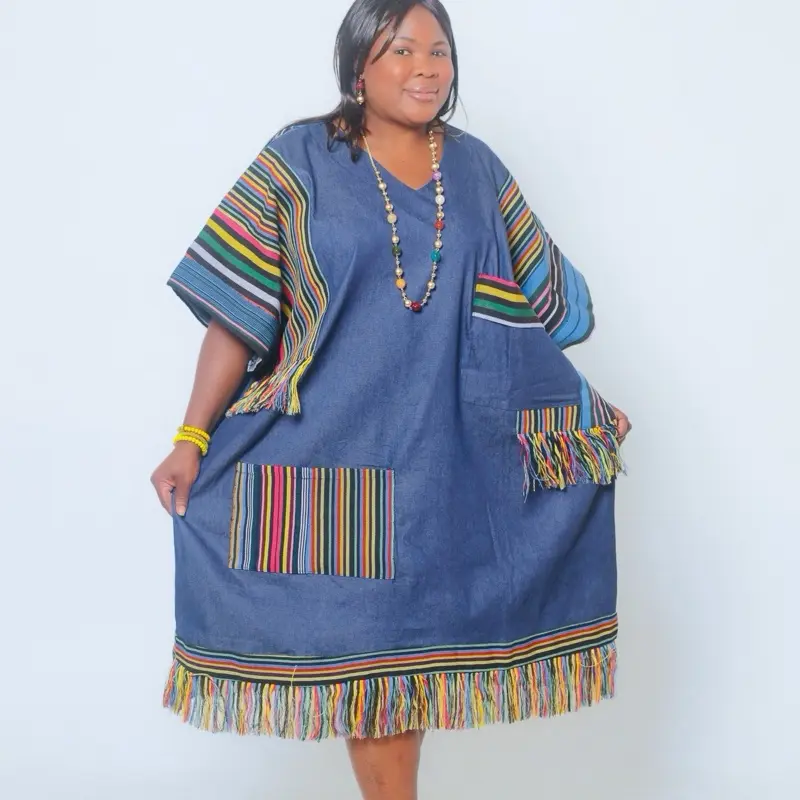 Asake Denim Asooke Kaftan