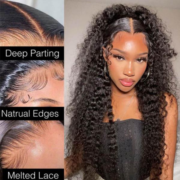 Wiggins Hair Deep Wave Ready To Go Glueless Wigs Human Hair Pre Cut Lace 7x4 & 7x5 Clsoure Wig & Pre Bleached 13x4 Lace Front Wig Pre Plucked Hairline