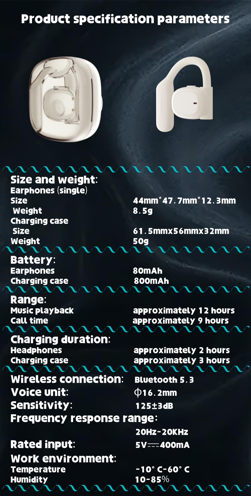 Open Ear Headphones, 80H Playtime Air Conduction Earbuds w/Fast Charging, 16mm Hi-Fi Audio Drivers, Physical Buttons, ENC Mic, IPX5 Waterproof, Bluetooth 5.4, 2025 Upgrade for Workout Headset Black Electronic Open Ear Headphones, 80H Playtime Air Conduction Earbuds w/Fast Charging, 16mm Hi-Fi Audio Drivers, Physical Buttons, ENC Mic, IPX5 Waterproof, Bluetooth 5.4, 2025 Upgrade for Workout Headset Black Electronic