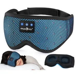 Wireless 5.4 Earphones Detachable from Breathable 3D Eyemask, Ultra-Thin Speakers for Side Sleepers - Travel Meditation Gift for Women Men