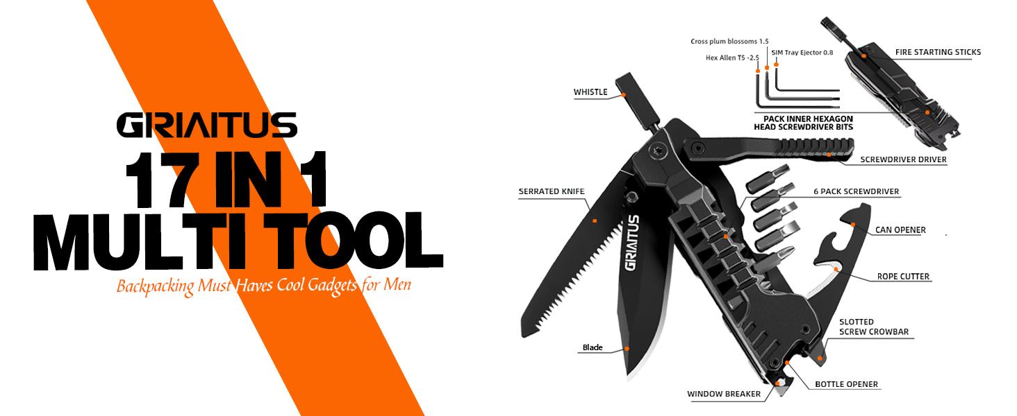 Men's Multi-Functional Knife Set (17-Piece Functional Equipment) - Ideal for Various Occasions and Camping Supplies