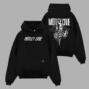 Vintage Motley-Crue Tee Hoodie Men's Large Black Heavy Metal Band, Top Men's and Women's Clothing