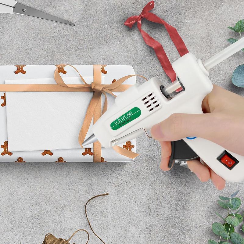 Mini Hot Glue Gun Kit with 30 Glue Sticks - Fast Preheating Hot Melt Gun, High Temp for School Crafts DIY Arts and Quick Home Repairs(White)
