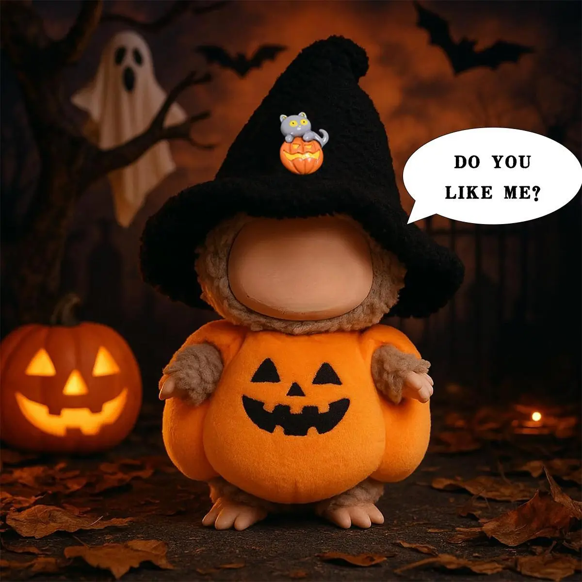Unisex 4-6 Years Doll Clothes - Cute Fabric 1-Piece Halloween Pumpkin Costume Accessory, Doll Not Included, Ideal for Collecting & Dress-Up Gifting, Accessories