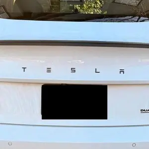 3D ABS TESLA emblem Letters Logo Chrome Black Red Badge Car Rear Trunk Stickers For Tesla Model 3 Y X S Back Decals Accessories