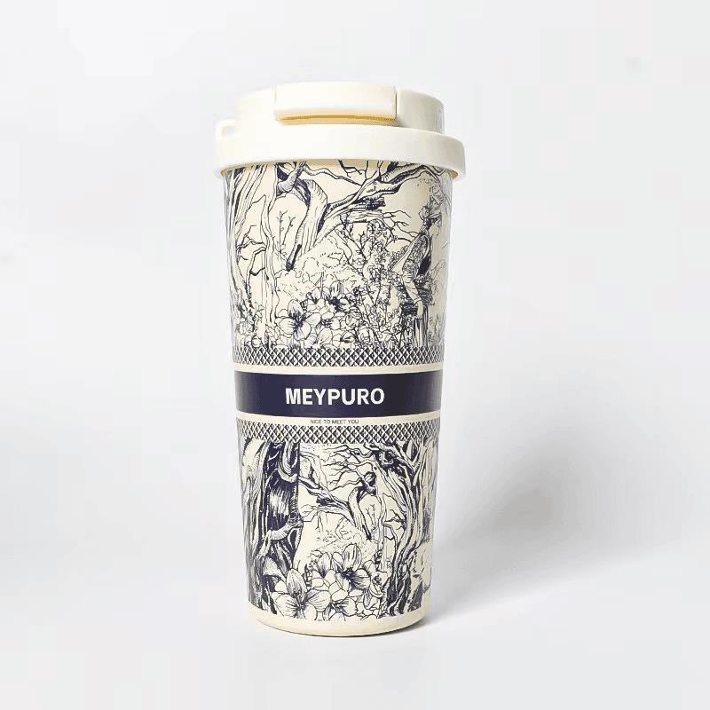 Forest Design 316 Stainless Steel Thermos Bottle 500ml/17oz Portable Car Coffee Mug, Drinkware 12H Hot 12H Cold