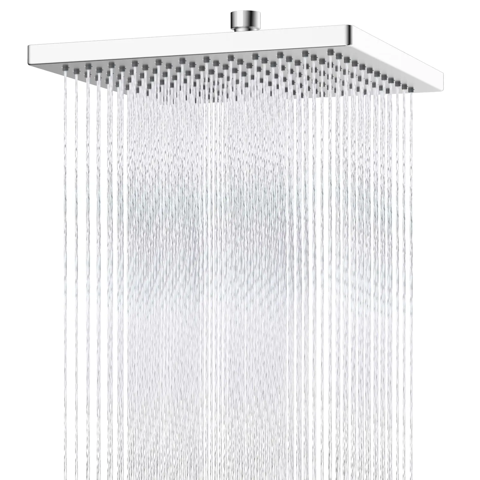 Hibbent Thickness Metal Rain Shower Head, 12 Inch High Pressure Shower Heads, Square Large Bathroom Rainfall Shower Head with Adjustable Brass Ball Joint, Waterfall Full Body Coverage, Chrome