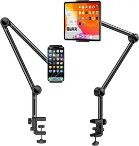 Tablet Stand Phone Holder iPad Holder for Desk Mount Kindle Holder, Bed Gooseneck Phone Tablet Holder Mount Phone Stand for iPhone iPad Mini 7 Kindle 4-12.9" Device