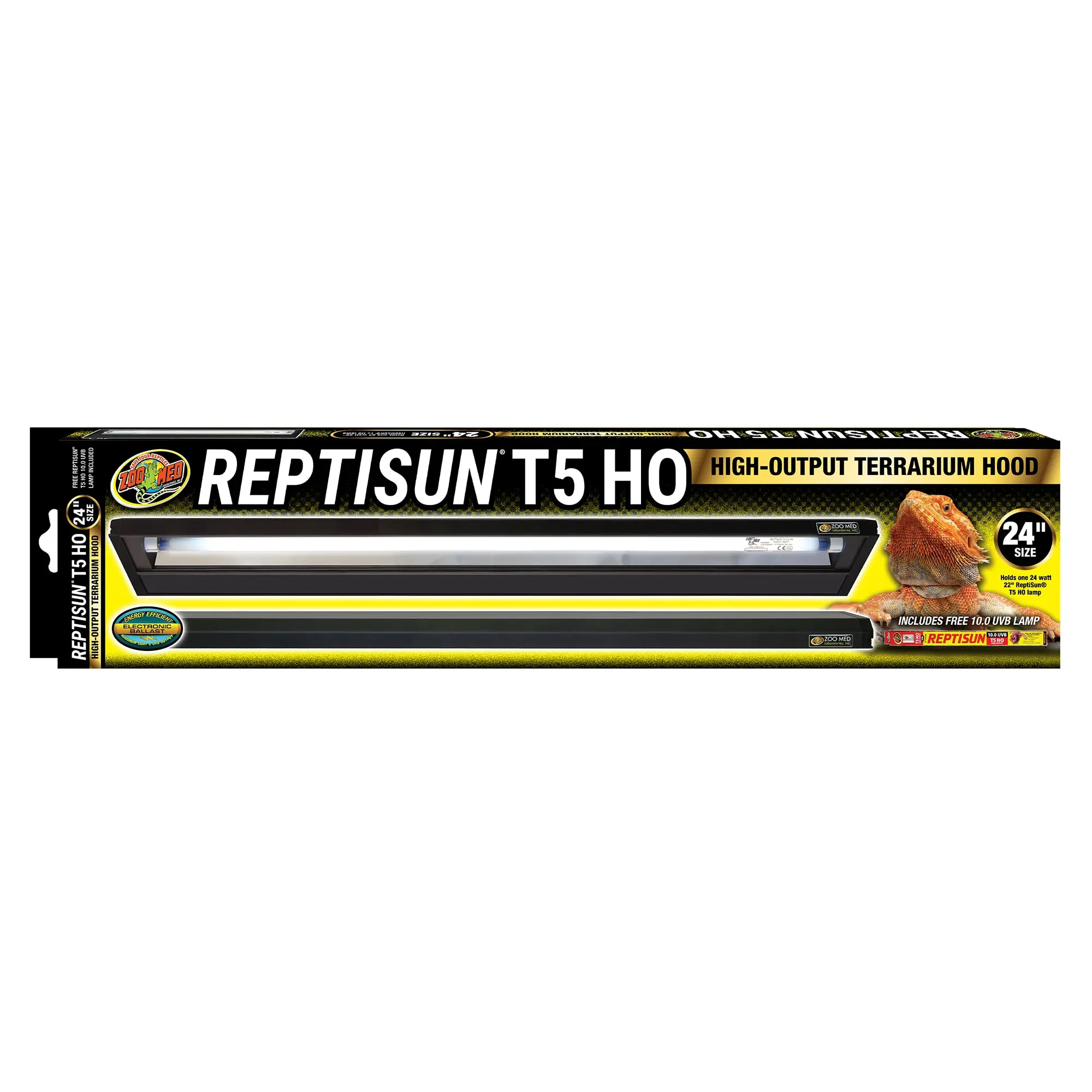 Zoo Med ReptiSun T5 HO Terrarium Hood with 10.0 Bulb, 24" L