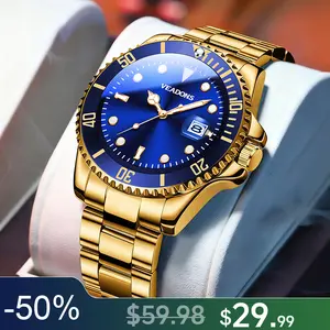Luxury Business Watch for Men, Blue Dial, 40mm Stainless Steel Bracelet, Rotating Bezel, Analog Quartz Movement, Waterproof & Luminous Large Dial – Executive Style Wristwatch