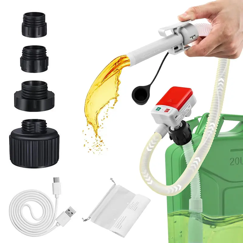 SHEKAR Portable Automatic Car Fuel Transfer Pump Auto-Stop 3.2GPM, USB Charging for Gasoline, Diesel, Kerosene, Light Oils, Non-Potable Water, Apply to Automobiles, Motorcycles, Lawn Mowers, Chainsaws, Agricultural Equipment, Heavy Duty