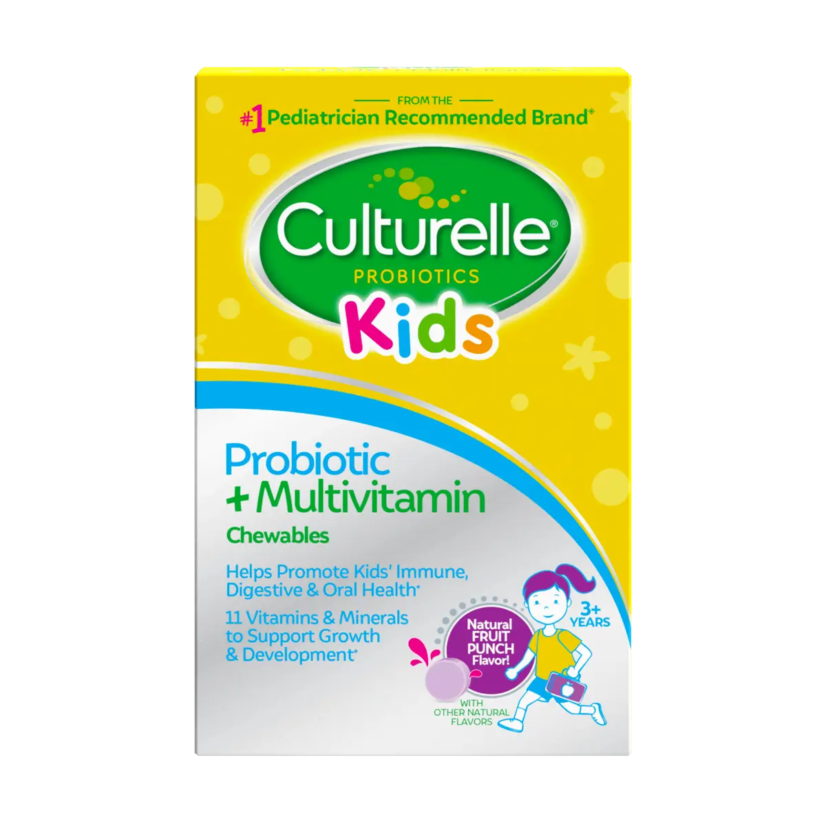 Culturelle Kids Probiotic + Multivitamin Chewables - Daily Probiotic & Multivitamin Supplement for Kids Ages 3-12