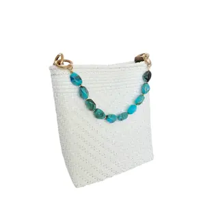Milano Slim Crossbody Bag - White Pearl