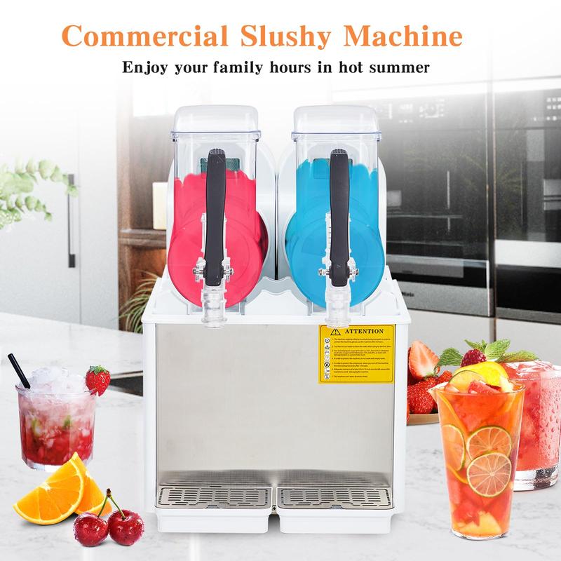 GARVEE Commercial Slushy Machines: 2.1-4L Stainless Steel, Self-Cleaning, Ideal for Frozen Drinks, Smoothies, and Margaritas in Cafes, Bars, and Homes.