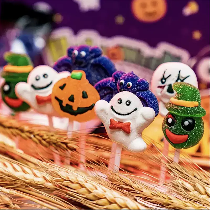 Halloween Candy Gift box set, 4D Lollipop Marshmallows Gummies , Various mixed candies  party favors, Creative Ghost  pumpkin bat, High-appearance snacks, For Kids/Children,Besties,Little friends,Boyfriends and Girlfriends gift 8.57 OZ (33 Count)