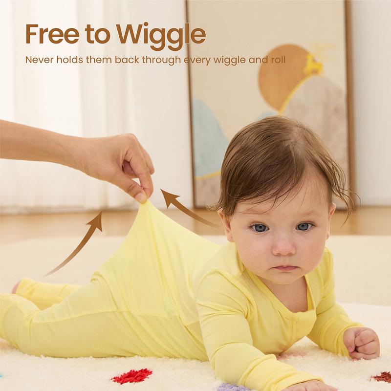 PATPAT Baby Pajama with Bamboo Viscose, Footie Jumpsuit Romper with 2-Way Zipper for Baby Boy Girl Toddler Sleeper Sleepwear