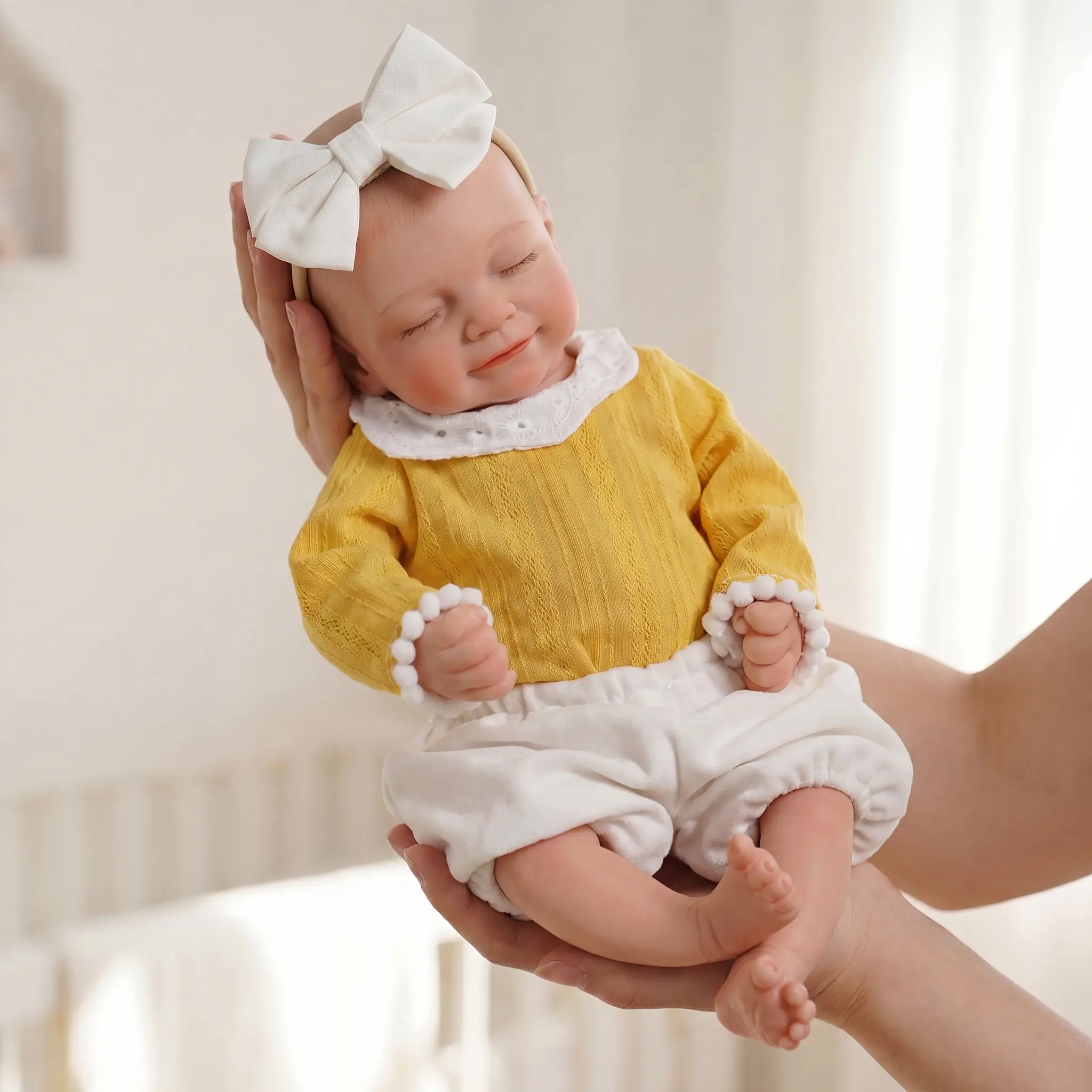 BABESIDE Realistic Newborn Reborn Baby Doll - 12/16-in Full Silicone Body, Painted Hair, Sleeping Design Set - Ideal Collectible & Birthday/Christmas Gift (Toys & Hobbies), Realistic Newborn Dolls, Newborn Baby Realistic