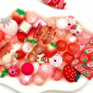 Berries and Beads Vol.2, Resin and Acrylic Beads & Charms Mix for DIY Beaded Pens Keychains Phone Chains Sun Catcher Car Hanger and Other DIY Jewelry Accessories Crafts or Projects Colorful Beadable