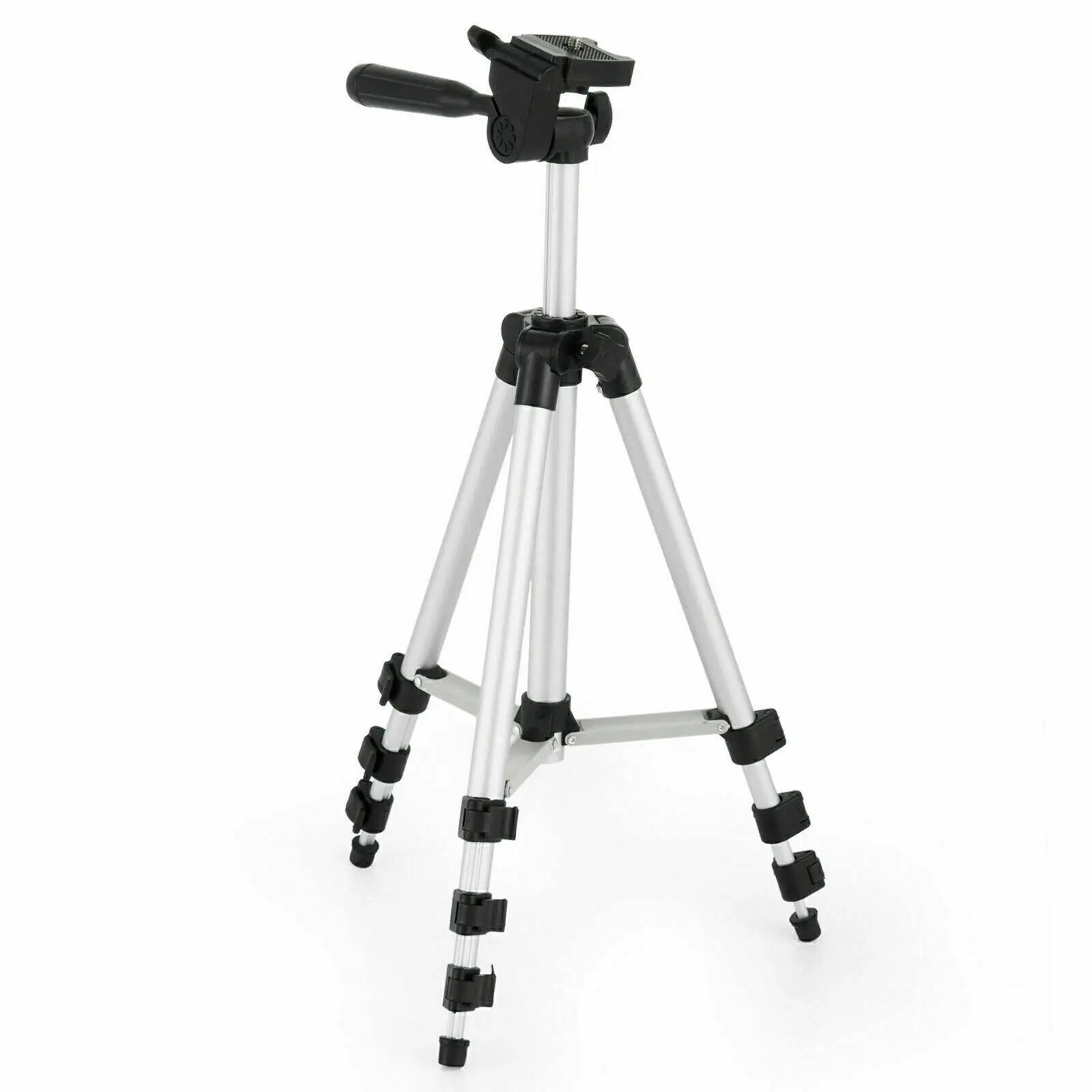 Adjustable Angle Camera Tripod Stand with Base - Sturdy Rubber-Base Non-Slip Bracket, Bubble Level, Integrated Stand, Monopod Function, Tripod for iPhone, Compatible with Smartphones & Pro Cameras, Ideal for Hiking/Light Outdoor Use Camera Accessory Photo