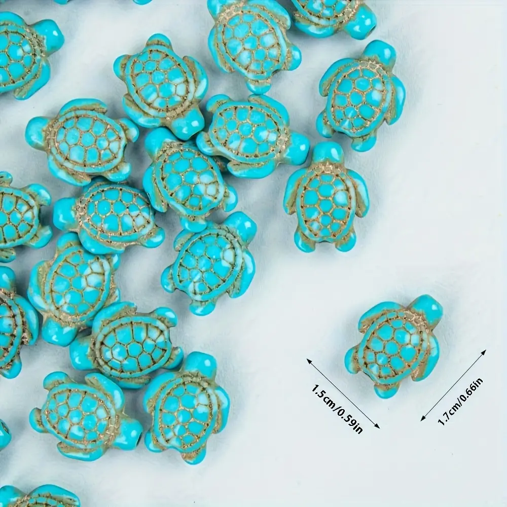 Iridescent Synthetic Turquoise Turtle Shape Beads - 118/158pcs Assortments for DIY Jewelry Making, Beads Making, Charms Making Crafts (Bracelets, Necklaces), Iridescent Shimmer