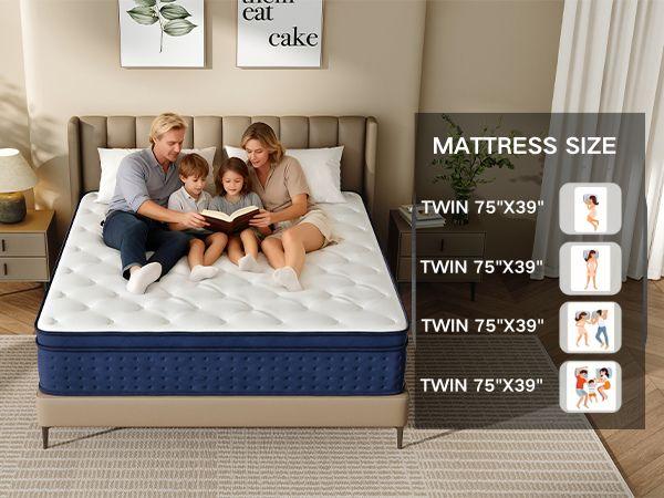 12/14 Inch Twin, Full, Queen, King  Memory Foam And Spring, Hybrid  Medium Firmness,Motion Isolation and Firm Edges， Breathable Spring   ,Ergonomic queen size  Interior Modern，For Home Rooms Hotels fort able Pocket Coil Mattress modern
