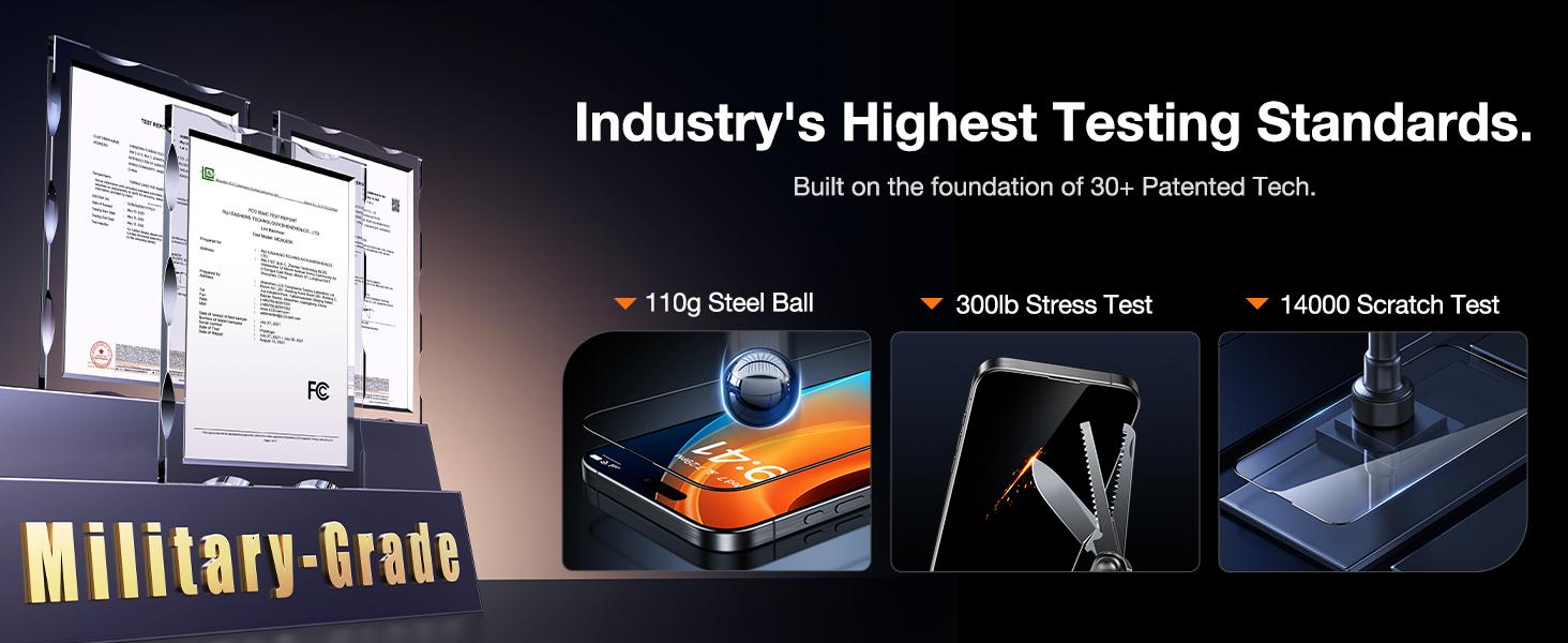 TORRAS Diamond Shield for iPhone 17/16/15 Pro Max Screen Protector [Military-Grade Protection] 9H+ Unbreakable Shatterproof Aerospace Tempered Glass Full Coverage InstaFit Shockproof Cellphone