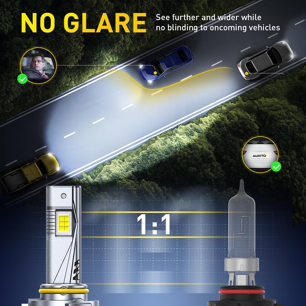 【ULTRA SERIES】AUXITO LED Headlight Bulbs, 9005/HB3 9006/HB4 H11/H8/H9 9007/HB5 9008/H13 9012/HIR2 H4,58000LM insane Brightness,6500K White,High/Low Beam Bulbs,70,000Hrs Long Service Life with Cooling Fans,CANBUS Ready,No Flickering ,IP68,Plug N Play