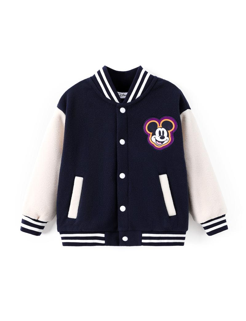 Disney Minnie Mouse Kids' Baseball Jacket - Cute Color - Block Design, Soft Fleece | Exclusive on TikTok Shop