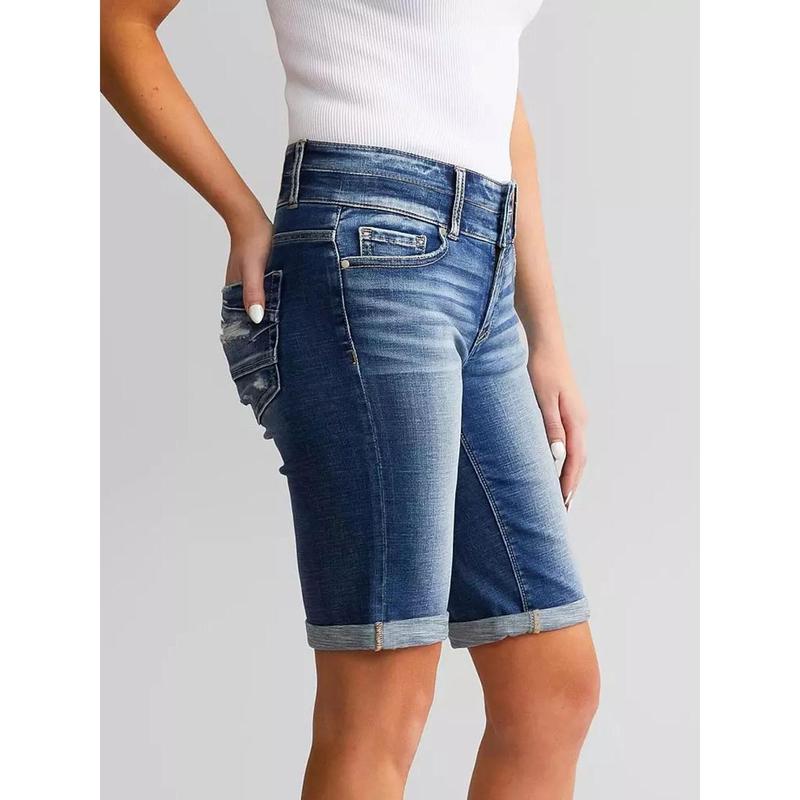 Jeans Shorts Women High Rise Plus Size Denim Shorts Wide Leg Bermuda Shorts Hot Springy Soft Streetwear Jeans for Summer Comfortable Fit Women High Waisted Skinny Stretchy Denim Shorts Casual Summer Frayed Raw Hem Distressed Ripped Short Jeans